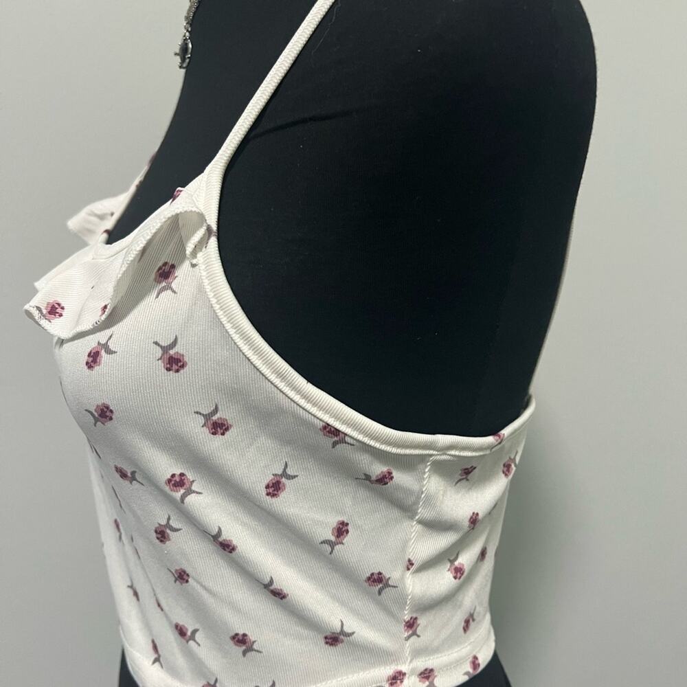 Floral Ruffle Crop Tank Top - Picture 3 of 5
